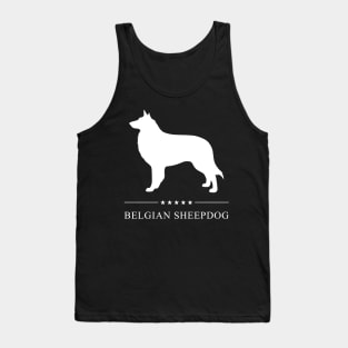 Belgian Sheepdog Dog White Silhouette Tank Top